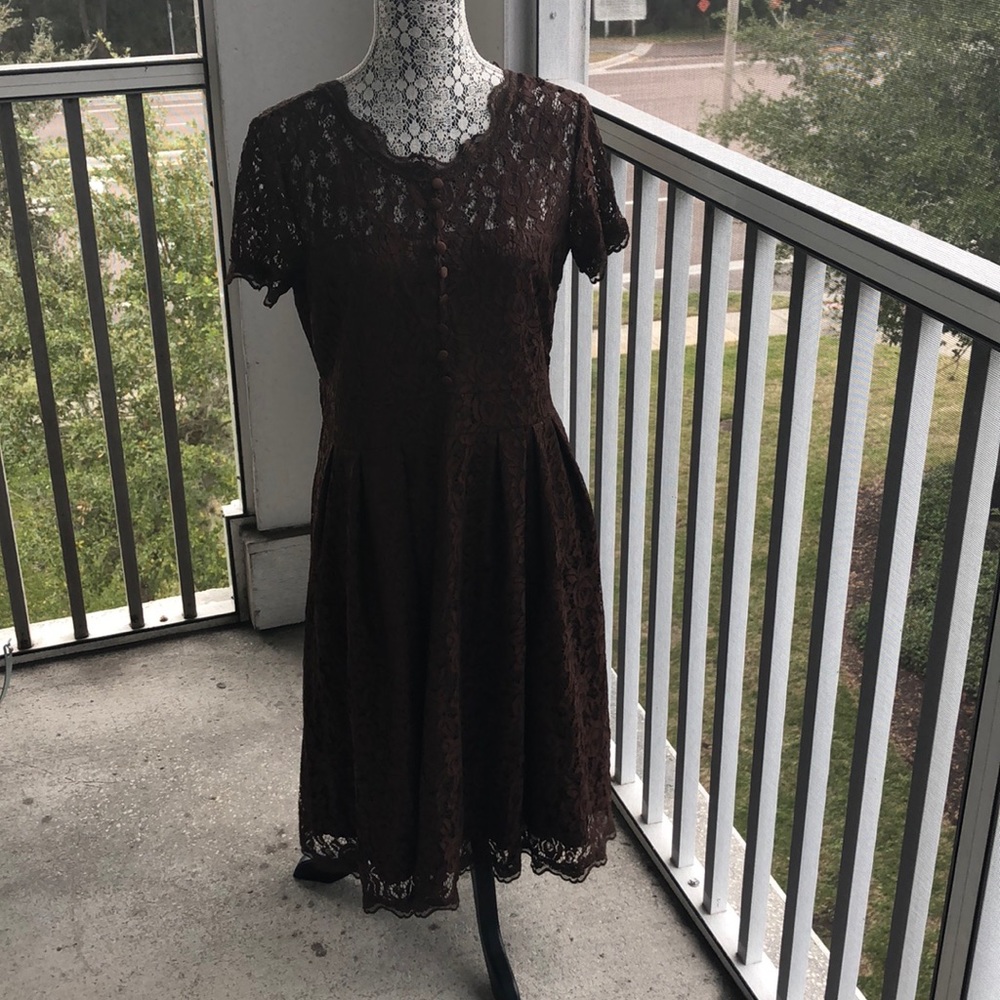 Brown lace dress